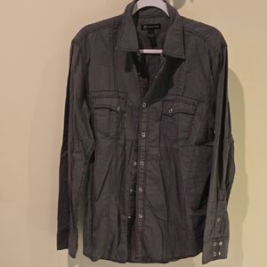 INC International Concepts Gray Button-Down Shirt